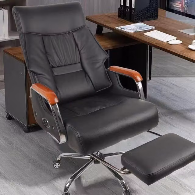 Alivio Modern Executive Office Chair in Black Synthetic Leather with Headrest and 360 Degree Swivel