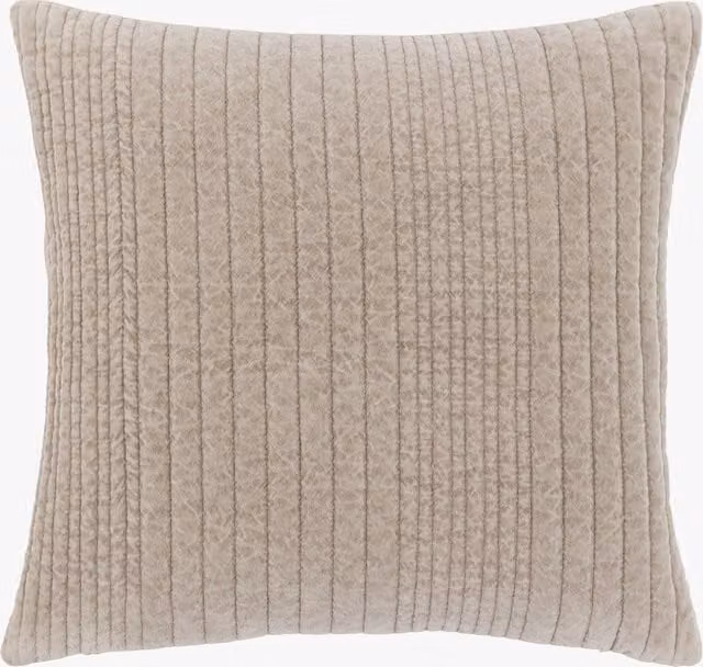 Perch & Parrow Modern Square Velvet Cushion in Beige