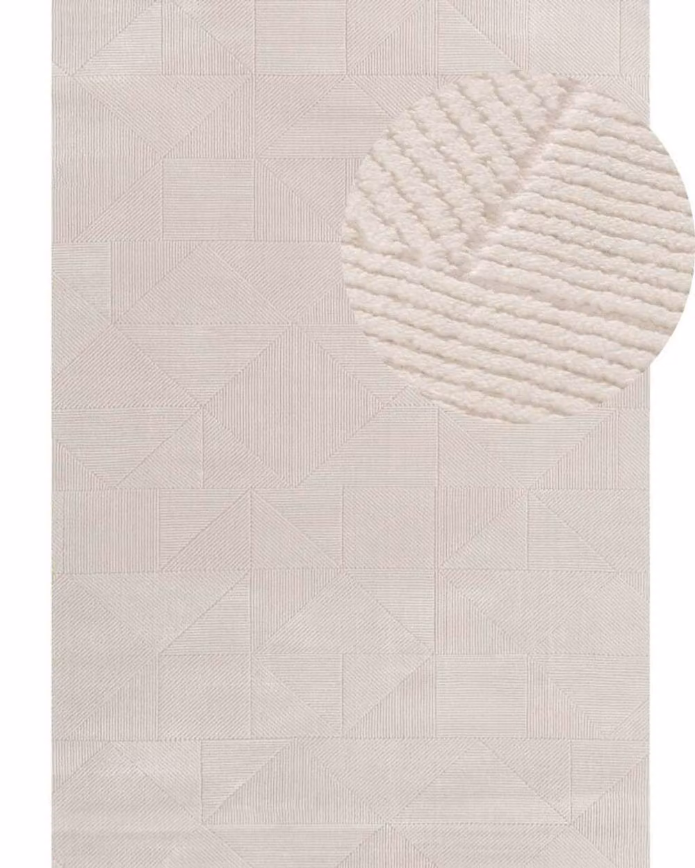 THE RUGS Carmel Geometric Modern Ivory Rug, W: 160 cm, L: 230 cm – 2
