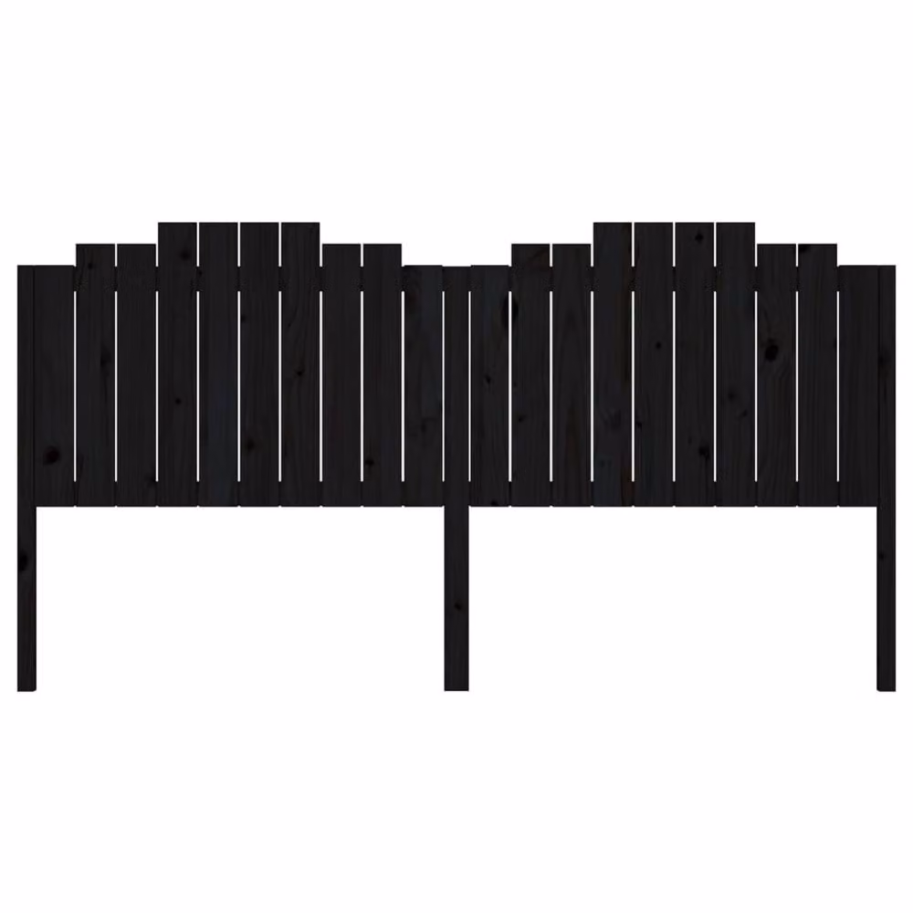Berkfield Home Rustic Black Solid Pine Wood Bed Headboard W/D/H: 206 x 4 x 110 cm – 3
