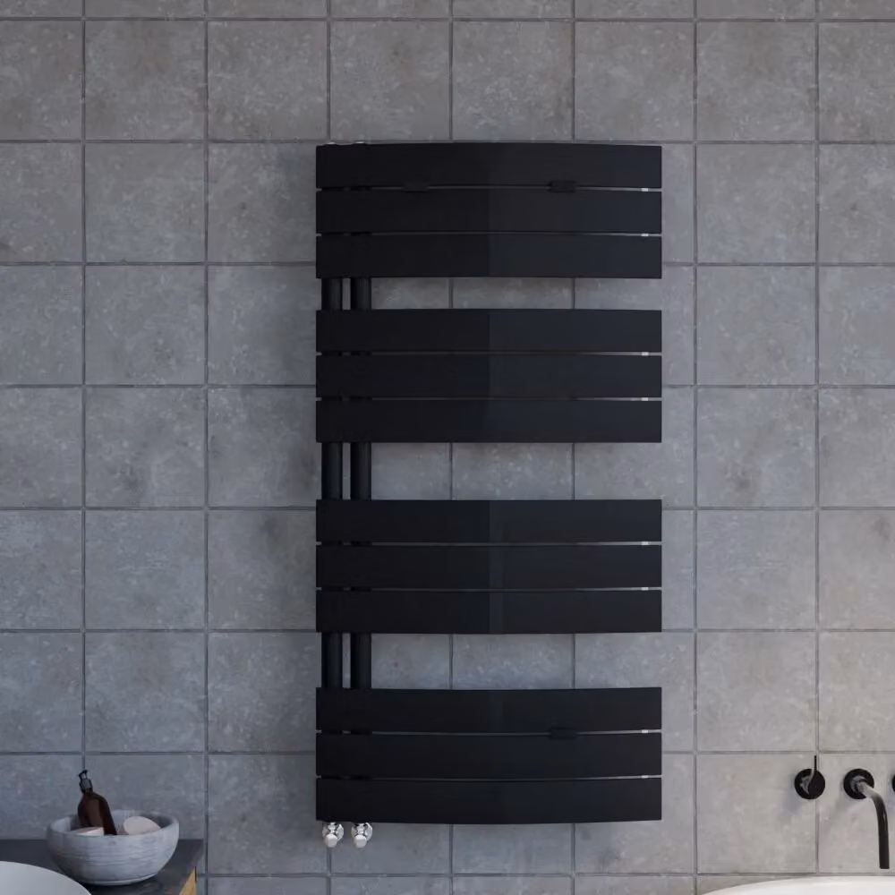 Balterley Anthracite Grey Curved Panel Wall Mounted Metal Towel Rail W: 108 cm, H: 55 cm – 2