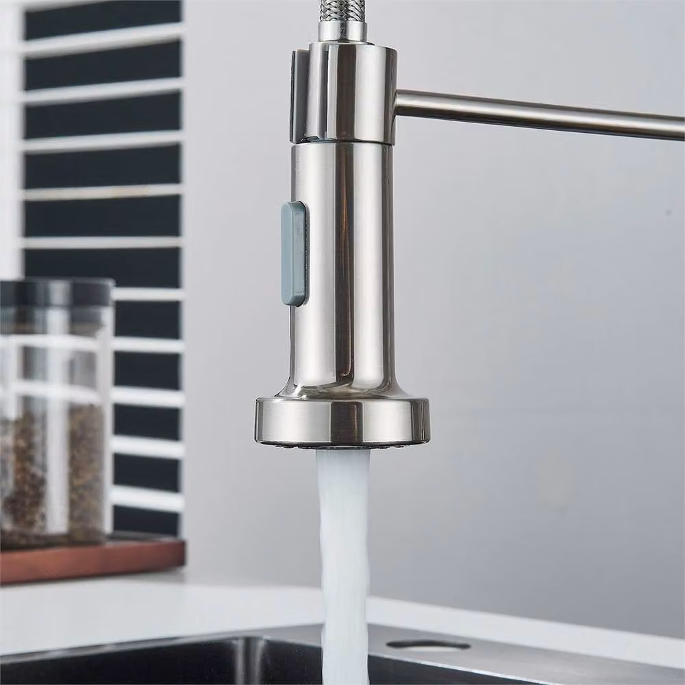 Kelvenix Silver Pull Out Kitchen Sink Mixer Tap with Dual Spray Spout and Single Lever Control – 4