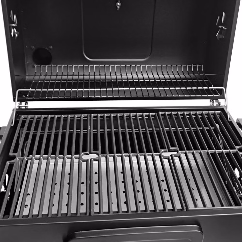 Monstershop XXL Offset Charcoal BBQ Smoker Grill in Black with Thermometer and Cast Iron Components, W/D/H: 120 x 66.5 x 147 cm – 3