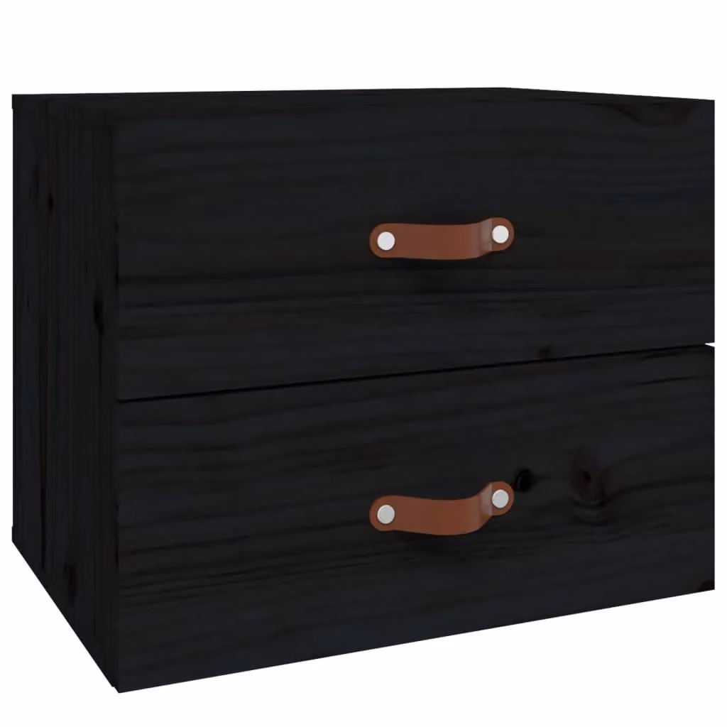 Berkfield Home Wall-mounted Bedside Cabinet in Black, W/D/H: 50 x 36 x 40 cm – 2