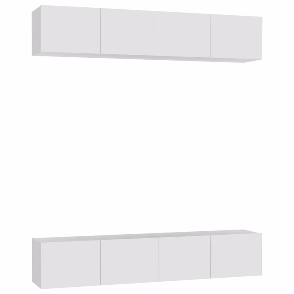 Berkfield Home Set of 4 White Engineered Wood TV Cabinets, W/D/H: 80 x 30 x 30 cm – 3