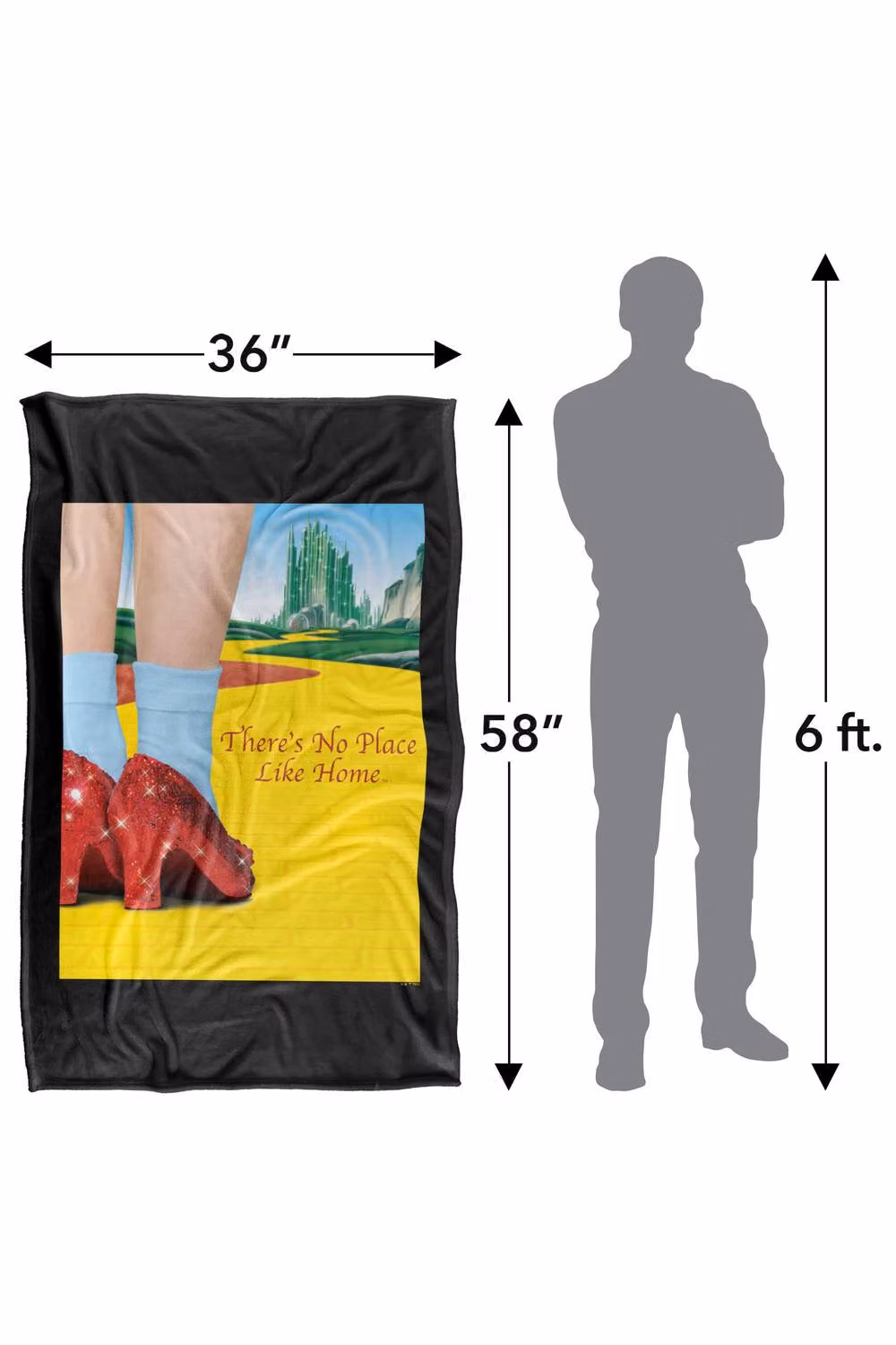 LOGOVISION The Wizard Of Oz There's No Place Like Home Poster Super Soft Fleece Throw Blanket, Multicolour, W: 152 cm, D: 127 cm – 7