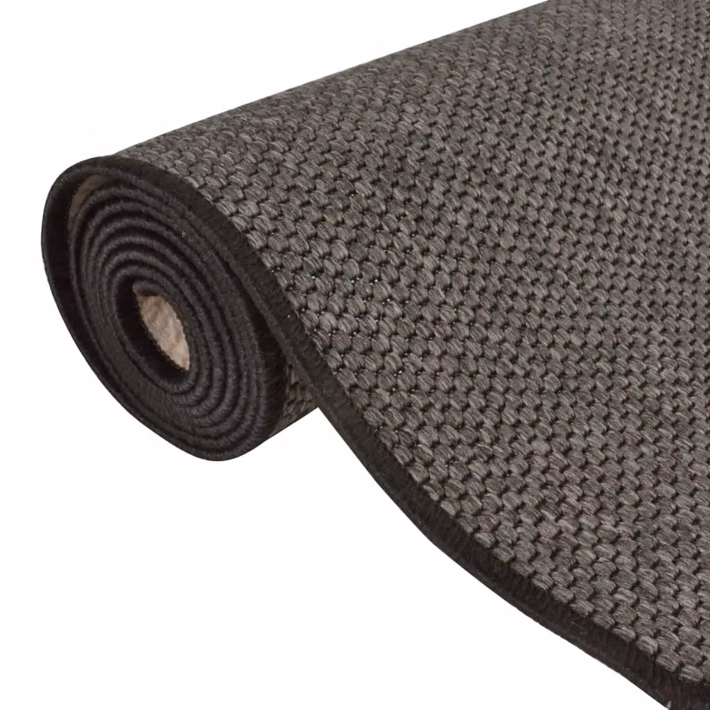 Berkfield Home Sisal Look Carpet Runner in Anthracite and Black, W: 80 cm, L: 200 cm – 2