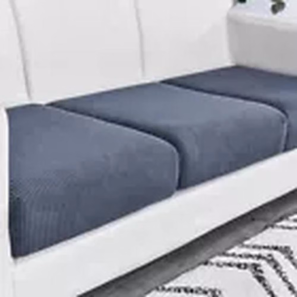Havendro 3 Seater Sofa Seat Cushion Covers in Dark Grey, Stain Resistant Stretch Elastic Fabric – 2