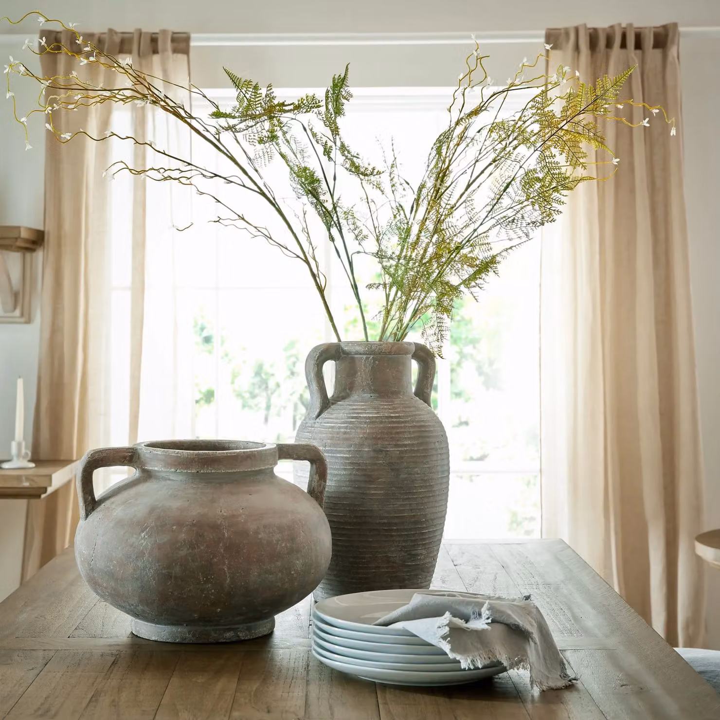 Love Lace Siena Brown Ceramic Round Tabletop Pot – 3
