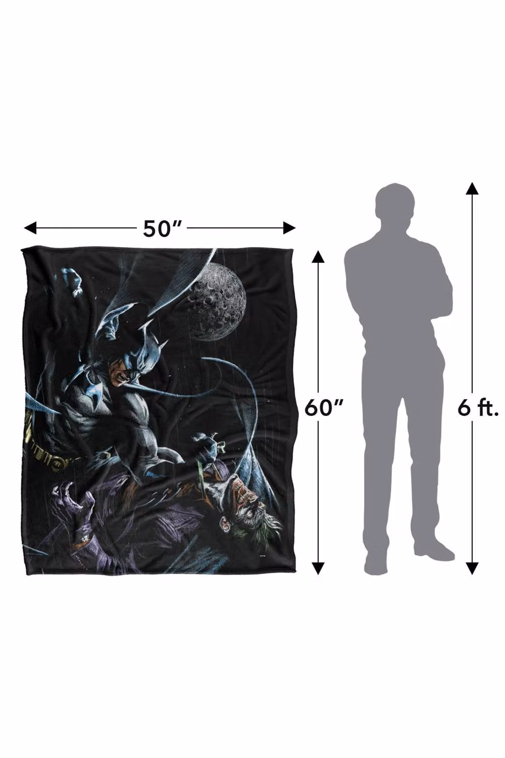 Warner Bros. Batman Joker Distressed Silky Touch Super Soft Fleece Throw Blanket, Black and Multicolour, W: 91.44 cm x L: 147 cm – 7