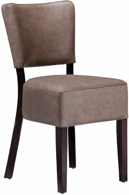 netfurniture Bugel Side Chair in Distressed Bark Lascari Brown Faux Leather