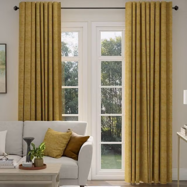 ANTE DECOR Olympus Made To Measure Blackout Curtains in Dandelion Silver