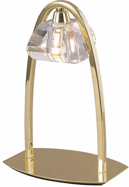 Netlighting Alfa Large Table Lamp with Crystal and Polished Brass in Gold – 1