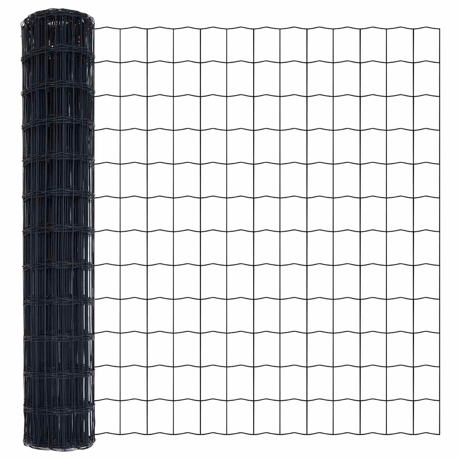 Berkfield Home Euro Fence Grey PVC-Coated Steel Rectangular Fence, W: 10 m, H: 1 m – 3