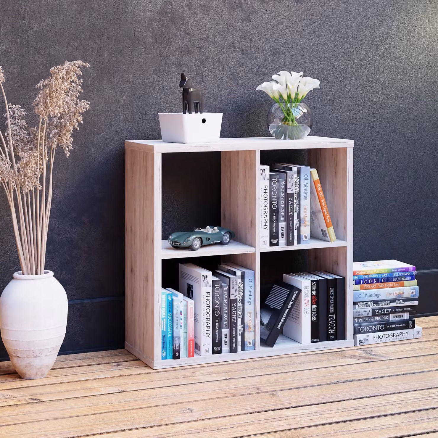 Furniture To Go Mauro 2x2 Cube Storage Unit in Light Oak – 2