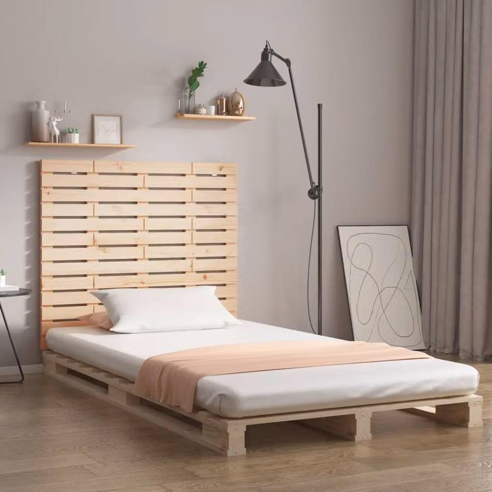 Berkfield Home Rustic Solid Wood Pine Wall Headboard, Light Brown, W: 141 cm, D: 3 cm, H: 91.5 cm – 2