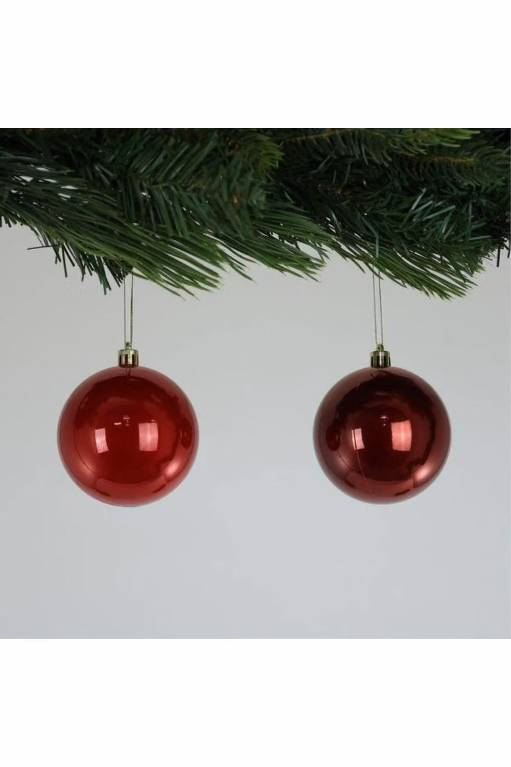KDMD Pearlised Red Round Christmas Baubles, 6 Pack, Diameter: 8 cm – 2