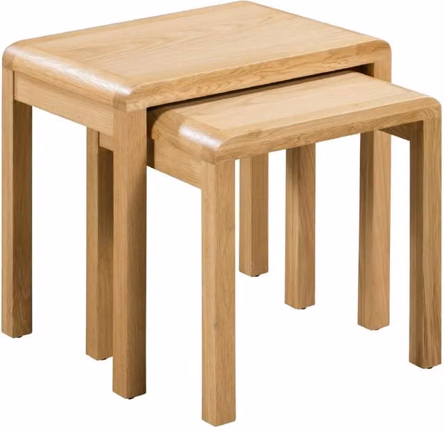 Cheshire Ardglass Solid Oak Nest of 2 Tables in Natural Brown