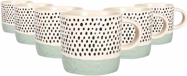 Nicola Spring Blue Dotted Stoneware Coffee Mug, 385ml