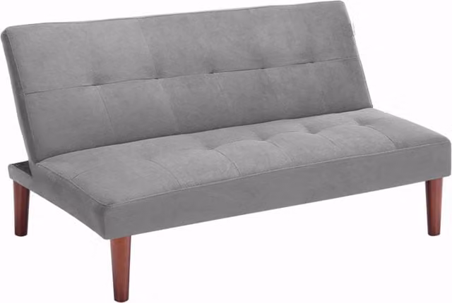 THE HOT SALE Modern 2-Seater Convertible Click-Clack Sofa Bed in Grey Fabric