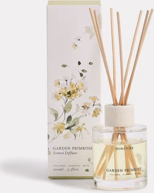 Signature Garden Primrose Pink Reed Diffuser 100ml with Floral, Woody and Gourmand Notes