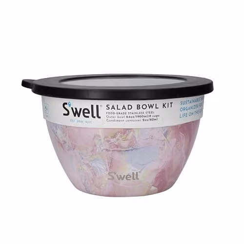 S'well Geode Rose Salad Bowl Kit, Pink, 1.9 l – 1