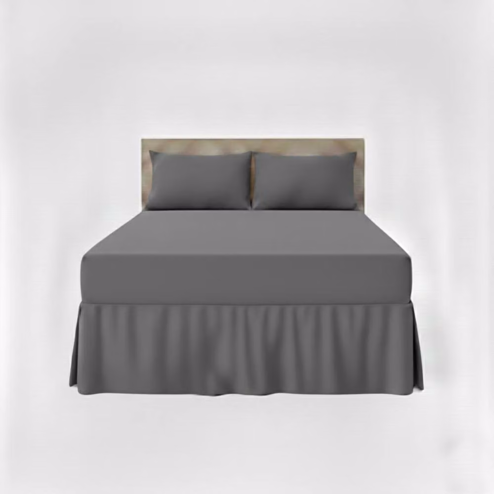 Snug City Grey Polycotton Fitted Valance Bed Sheet with Frill, Small Double, W/D/H: 120 x 200 cm – 2
