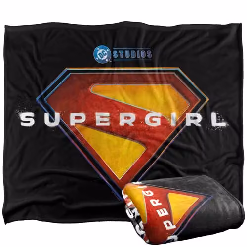 LOGOVISION Super Girl 2026 Full Colour Shield Multicolour Super Soft Fleece Throw Blanket W: 152 cm, D: 127 cm – 1