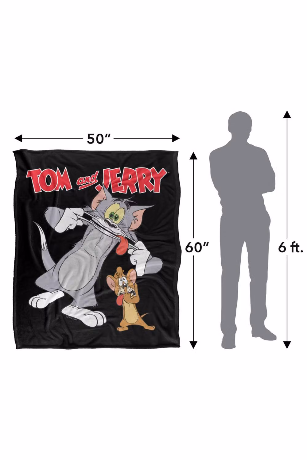Warner Bros. Tom & Jerry Silly Faces Super Soft Silky Touch Throw Blanket, Multicolour, Extra Large – 3