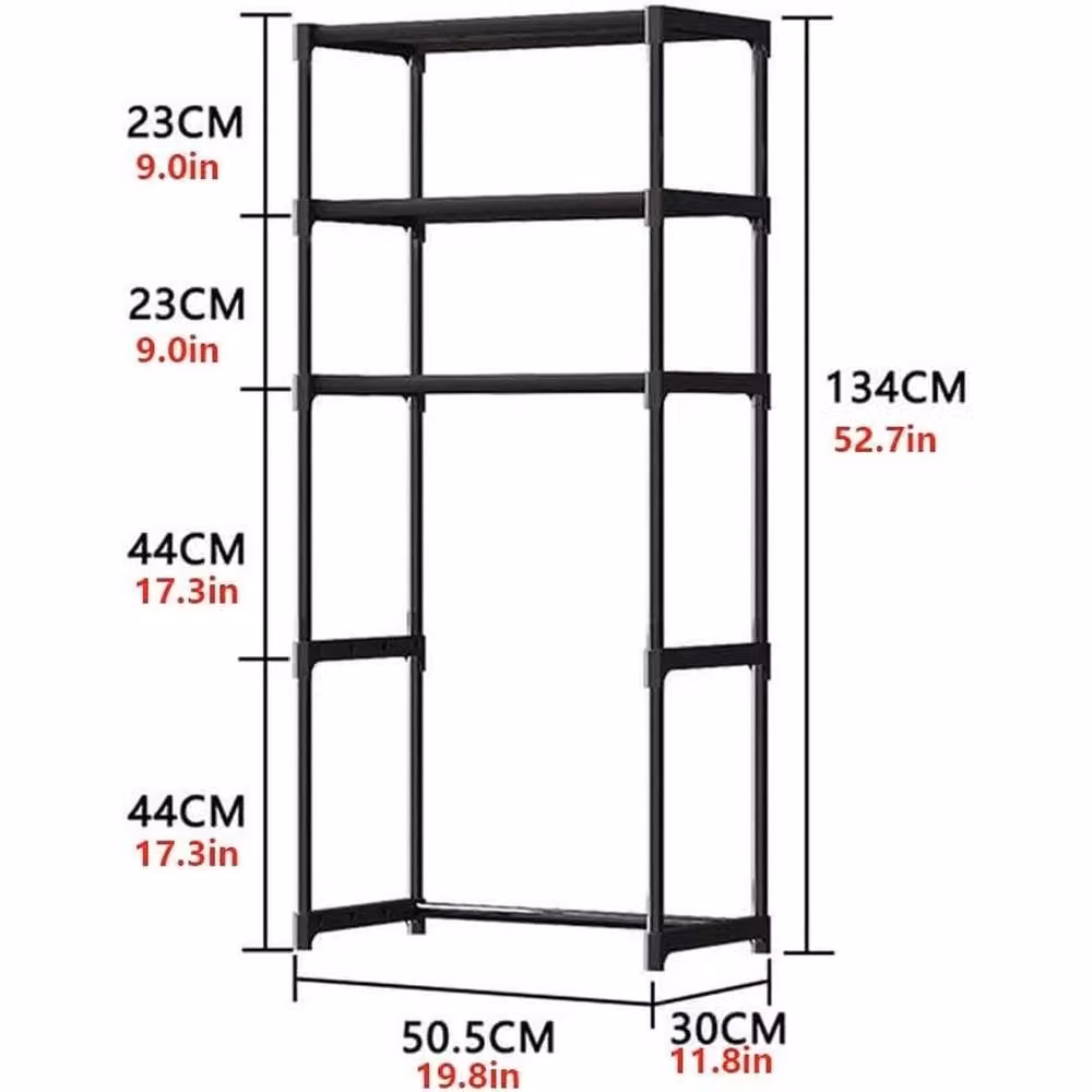VOGREX 3-Tier Over Toilet Storage Rack in Matt Black – 2