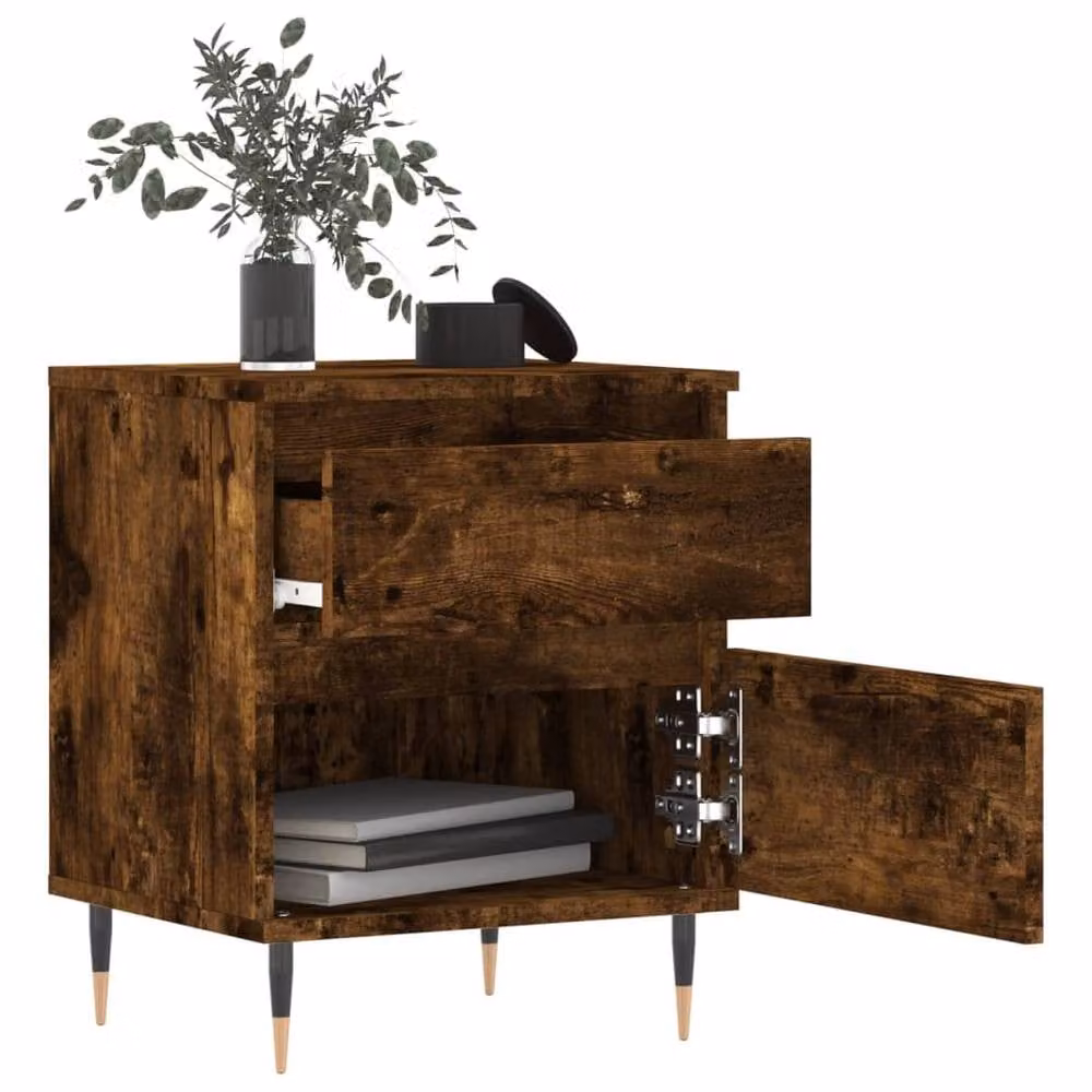Berkfield Home Bedside Cabinet in Smoked Oak Brown, W/D/H: 40 x 35 x 50 cm – 3