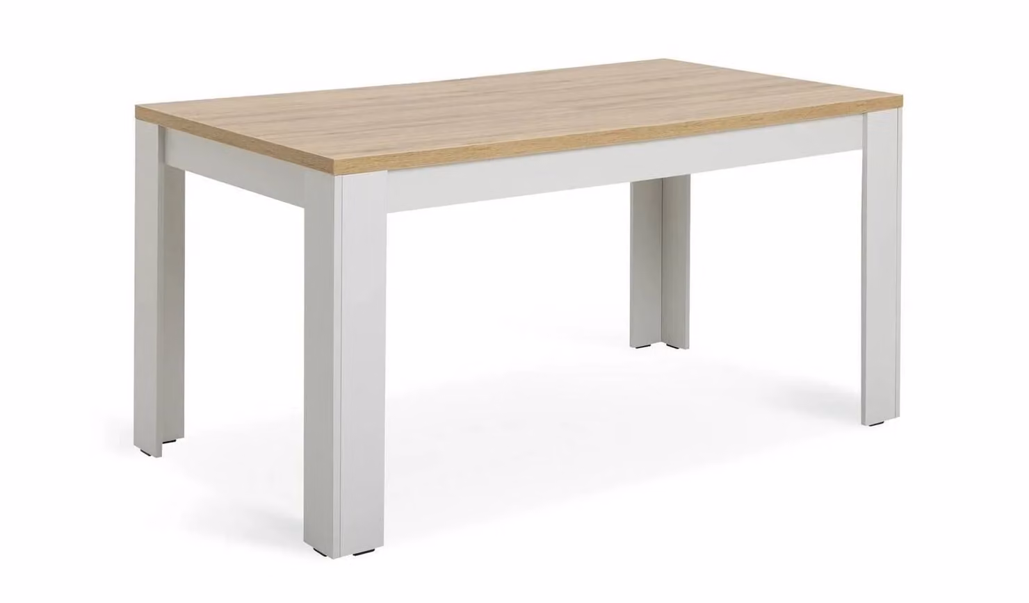 Preston Modern Rectangular Oak Dining Table in Grey and White