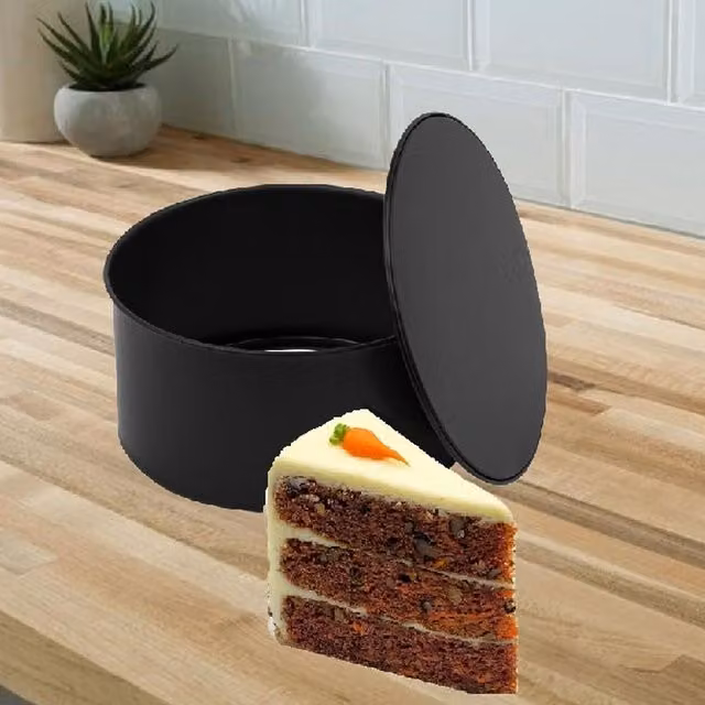 Wham Non-Stick Round Loose Bottom Cake Tin, Black, Diameter: 19.5 cm, Height: 8.5 cm