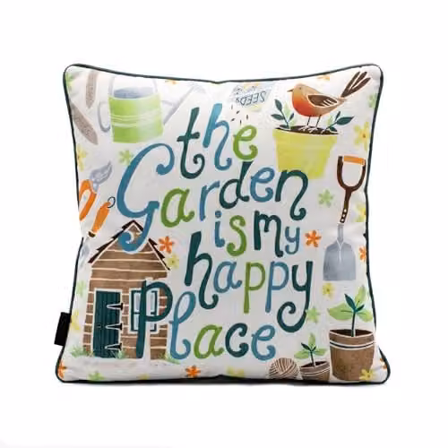 Peggy Wilkins Green Fingered Water-Resistant Square Outdoor Garden Cushion, W/D/H: 45 x 45 x 14 cm – 1
