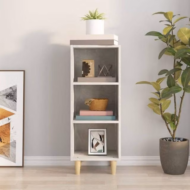 Berkfield Home Sideboard in Concrete Grey, W/D/H: 34.5 x 32.5 x 90 cm – 1