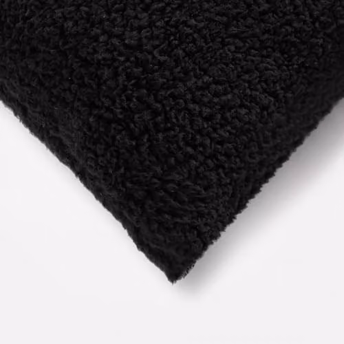 OHS Teddy Fleece Bolster Pillow in Black, Length: 137 cm – 8