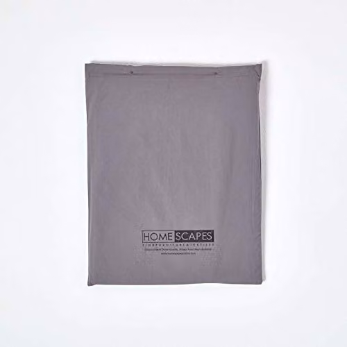 Homescapes Single Egyptian Cotton Percale Fitted Sheet, Dark Grey, W/D/H: 90 x 190 x 30 cm – 2
