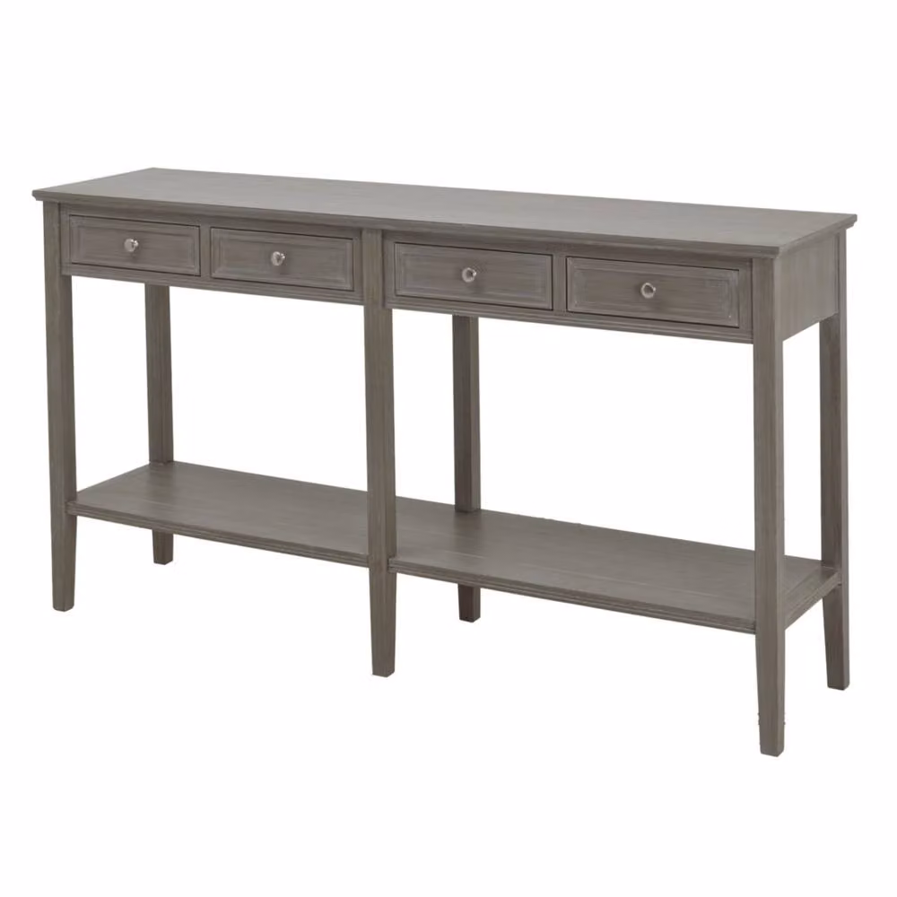Wyld Haus Laurelbrook Four Drawer Console Table with Bottom Shelf, Grey – 2