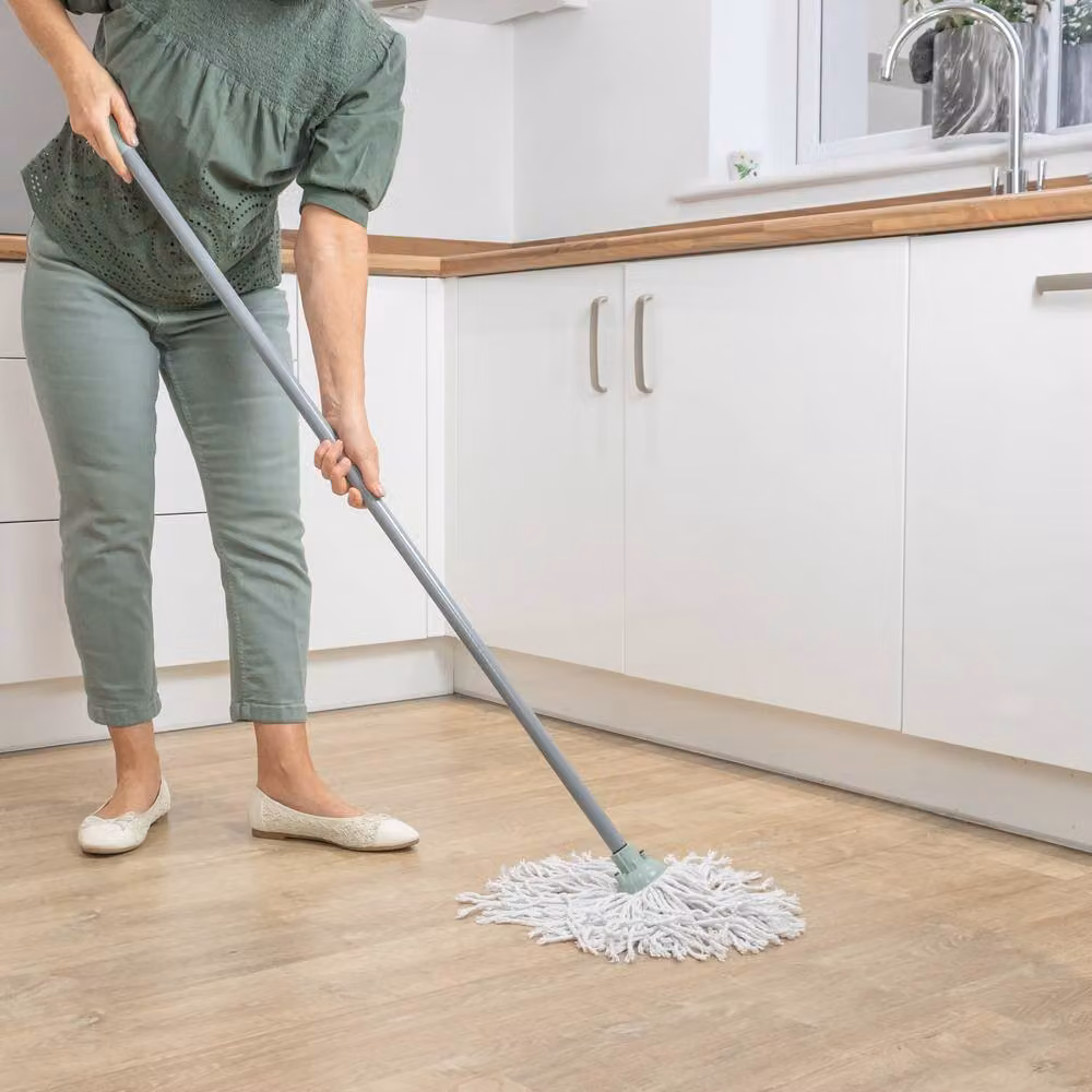 JVL Grey Microfibre and Cotton String Mop with Wall Mountable Design – 2