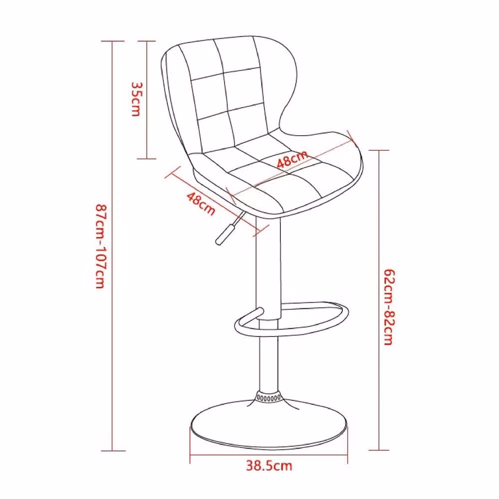 EONLION Set of 3 Grey Faux Leather Bar Stools with Metal Legs for Kitchen and Dining Rooms, Height: 100 cm – 2
