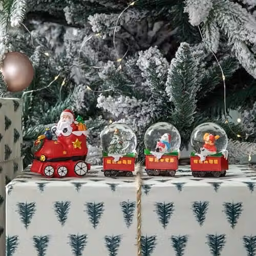 Samuel Alexander All Aboard Santa's Train Christmas Snow Sphere Decoration, Multicolour, Diameter: 25 cm – 2
