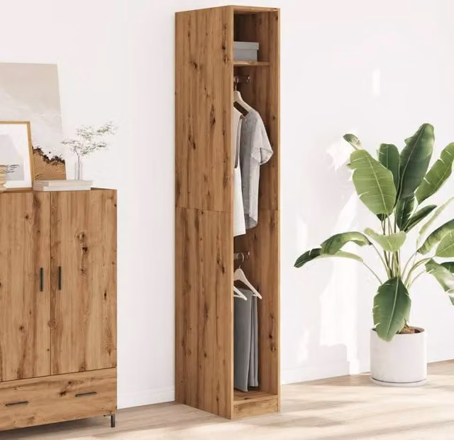 Berkfield Home Artisan Oak Wardrobe in Brown, W/D/H: 30 x 50 x 200 cm – 1