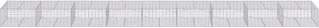 Berkfield Home Galvanised Steel Gabion Basket with Cover in Silver, W/D/H: 900 x 100 x 50 cm