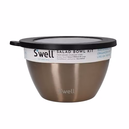 S'well Pyrite Salad Bowl Kit in Gold, 1.9L