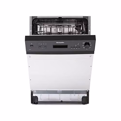 Montpellier Semi Integrated Dishwasher with 12 Place Settings in Black or White