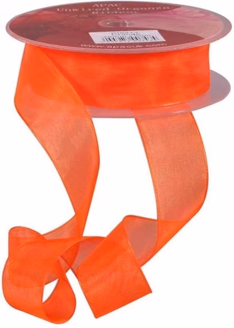 KDMD Orange Woven Edge Organza Ribbon, 25mm, 3 Pack – 1