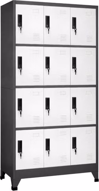 Berkfield Home Locker Cabinet in Anthracite and White, W/D/H: 90 x 45 x 180 cm – 1
