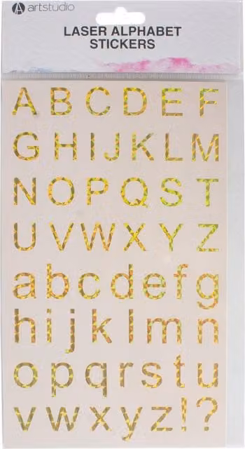 Art Studio Gold Laser Alphabet Stickers Pack