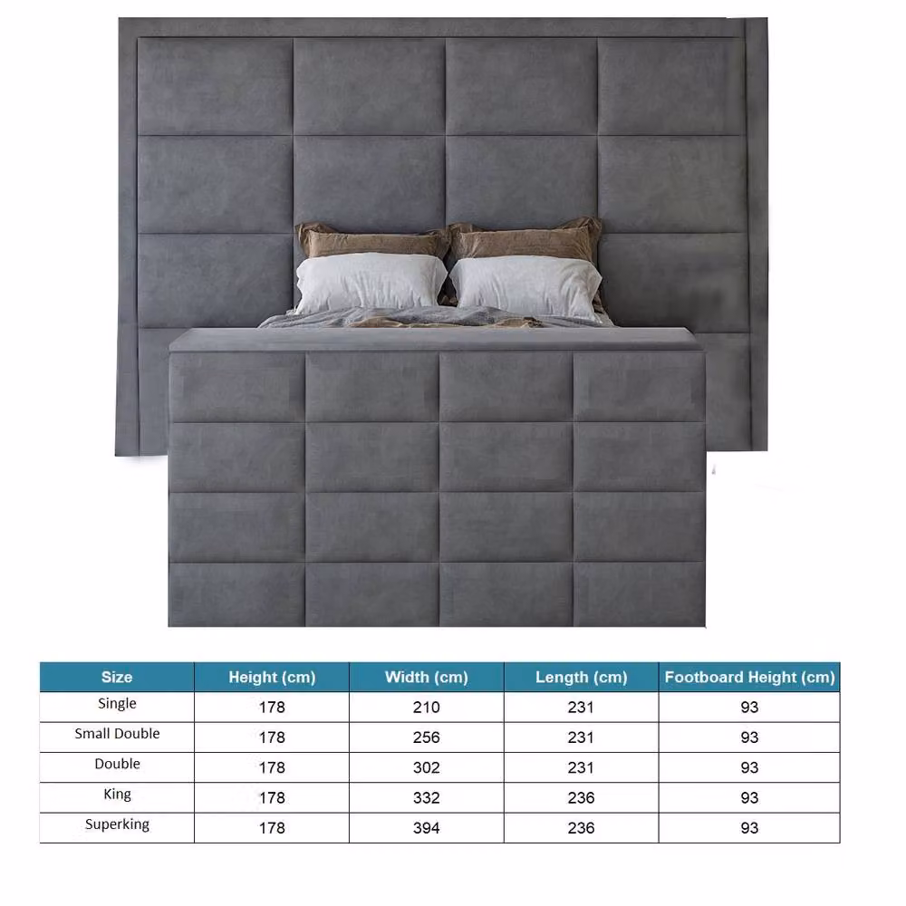 KDMD Alwoodley Upholstered Grey Television Bed Frame, Super King, 200 x 200 cm – 5