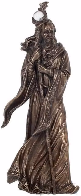 Nemesis Now Wizard Merlin Figurine, Bronze and Brown, Height: 28 cm